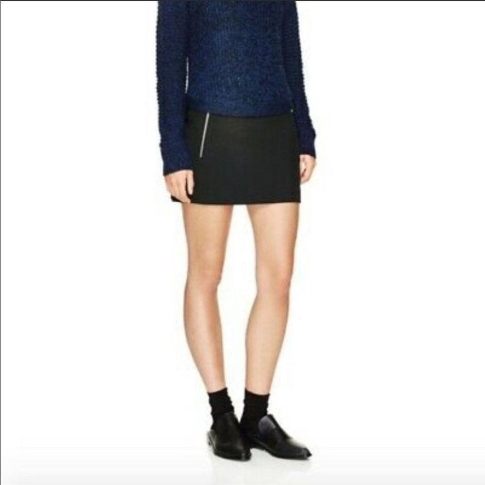 Aritzia Wilfred Ponte Clairaut Blk Mini Moto Skirt